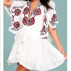 Free People Cora Embroidered A-Line Shift Dress